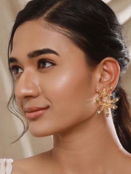 Aatmana - Gold Plated Floral Shaped Drop Earrings (Pack of 2)