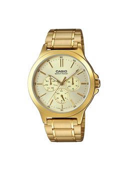 Casio - Men Enticer Gold Dial Analog Stainless Steel Watch - MTP-V300G-9AUDF