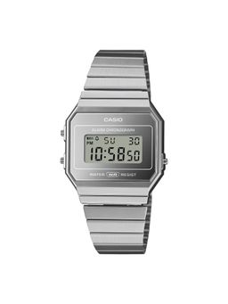 Casio - Unisex Vintage Silver Dial Digital Stainless Steel Watch - A700WEV-7ADF