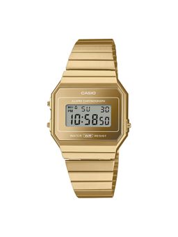 Casio - Unisex Vintage Gold Dial Digital Stainless Steel Watch - A700WEVG-9ADF