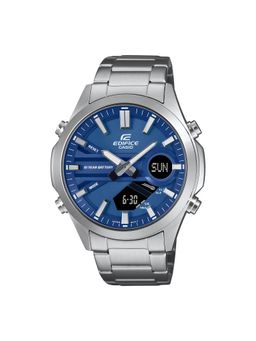 Casio - Men Edifice Blue Dial Analog & Digital Stainless Steel Watch - EFV-C120D-2ADF
