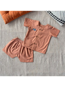 Bhaakur - The Blue Bird Voile Jhabla and Shorts (Set of 2)