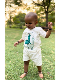 Bhaakur - Alpacas Cotton Jhabla and Shorts (Set of 2)