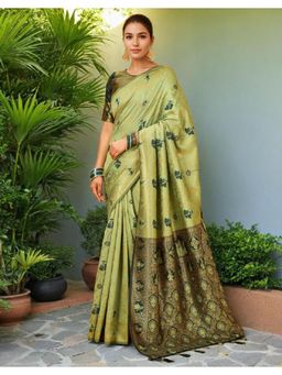 Gahan - Green Art Silk Festive Saree with Unstitched Blouse