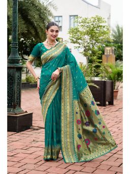 Gahan - Green Art Silk Festive Saree with Unstitched Blouse