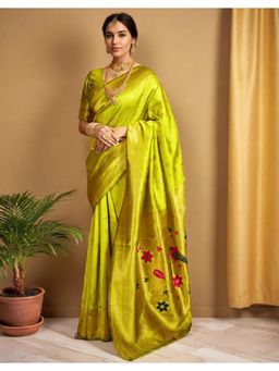 Gahan - Green Art Silk Festive Saree with Unstitched Blouse