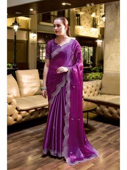 Gahan - Magenta Art Silk Festive Saree with Unstitched Blouse