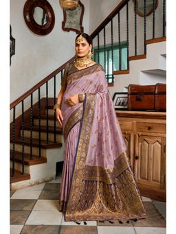 Gahan - Lavender Art Silk Festive Saree with Unstitched Blouse