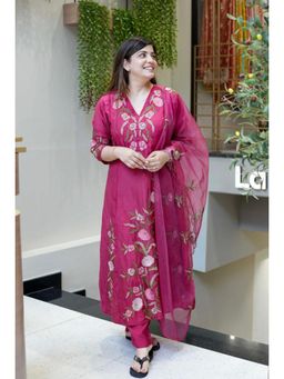 Gahan - Pink Anarkali Kurta with Pant & Dupatta