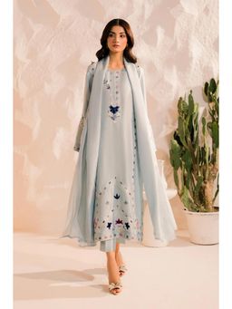 Gahan - Sky Blue Straight Kurta with Pant & Dupatta
