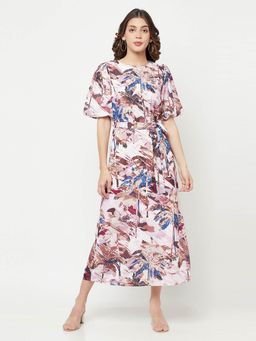 CRIMSOUNE CLUB - Women Multi-Coloured Floral Printed Dress