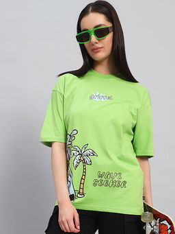 Griffel - Women Green Cotton T-shirt