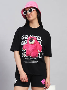 Griffel - Women Black Cotton T-shirt