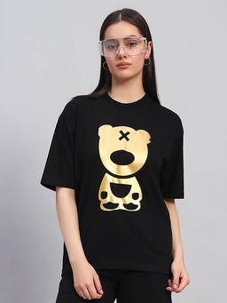 Griffel - Women Black Cotton T-shirt