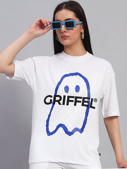Griffel - Women White Cotton T-shirt