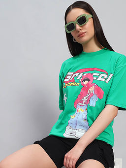 Griffel - Women Green Cotton T-shirt