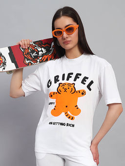 Griffel - Women White Cotton T-shirt