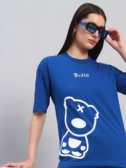 Griffel - Women Blue Cotton T-shirt