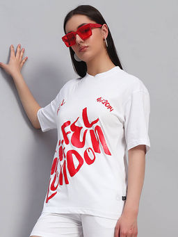 Griffel - Women White Cotton T-shirt