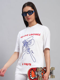 Griffel - Women White Cotton T-shirt