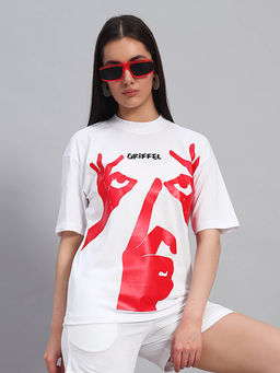 Griffel - Women White Cotton T-shirt