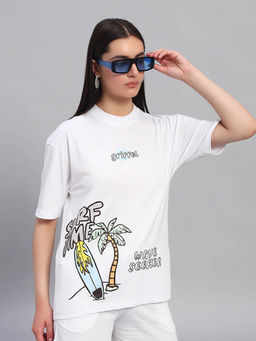 Griffel - Women White Cotton T-shirt