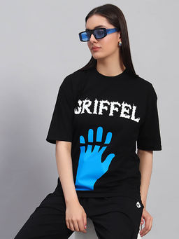 Griffel - Women Black Cotton T-shirt