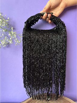 Nayaab by Sonia - Black Tassel Sailor Potli for Women