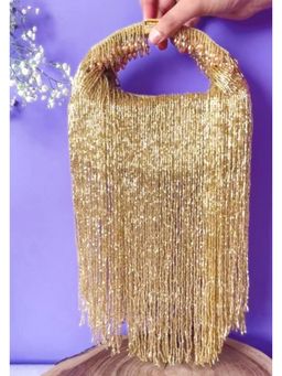 Nayaab by Sonia - Gold Tassel Sailor Clutch for Women