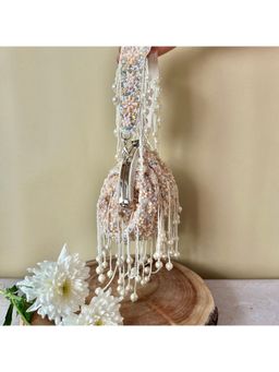 Nayaab by Sonia - Off-White Sequin Enchantment Clutch for Women
