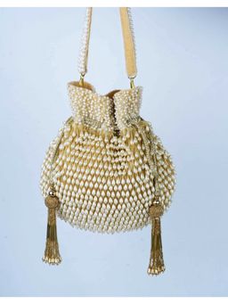 Nayaab by Sonia - Pearl Treasure Gold Potli for Women