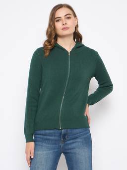 Madame - Women Green Solid Sweater