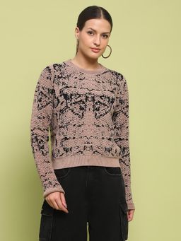 Madame - Women Brown Woven Sweater