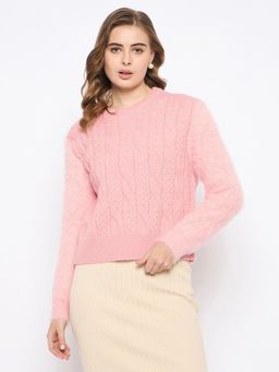 Madame - Women Peach Solid Sweater