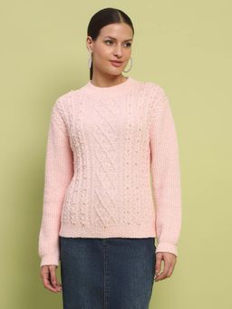 Madame - Women Peach Solid Sweater