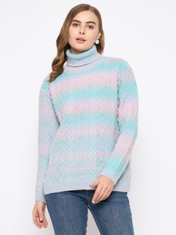 Madame - Women Multi-Color Stripes Sweater