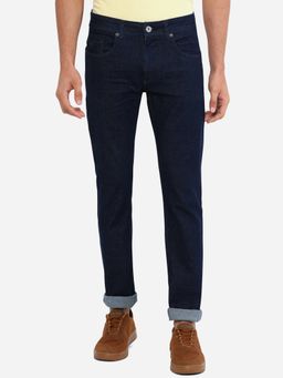 Greenfibre - Mens Raw Blue Cotton Stretch Narrow Fit Washed Jeans