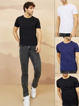 Styli - Mens Pure Cotton Crew Neck T-Shirt (Pack of 3)