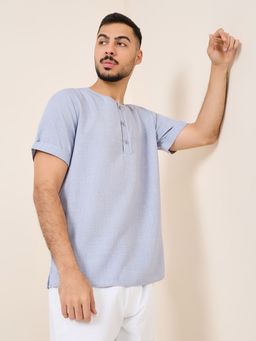 Styli - Cross Dyed Half Placket Regular Shirt