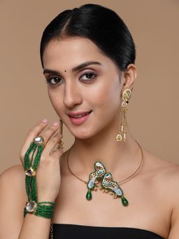 Dugran By Dugristyle - Gold & White Drop Earring with Kundan & Pearls
