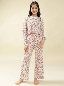 Lil Tomatoes - Cotton Knit Full Sleeves Printed Sleepsuit - Pink