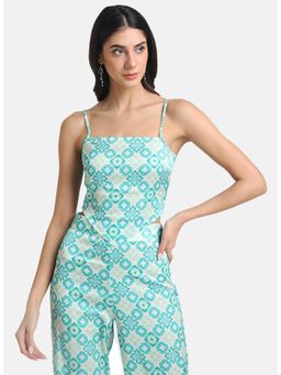 Kazo - Blue Printed Scarf Top