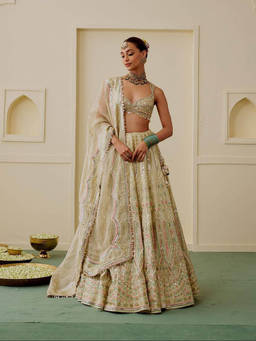 Gopi Vaid - Suroor Gold Lehenga With Blouse & Dupatta