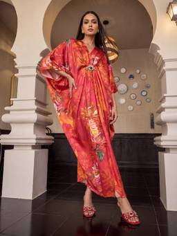 House of Fett - Orange Floral Kaftan