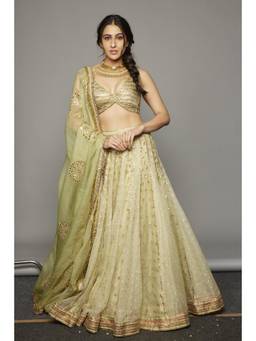 ITRH - Yellow Lehja Lehenga And Blouse With Dupatta