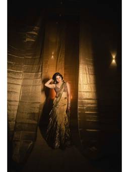 ITRH - Antique Gold Lehenga With Blouse And Dupatta