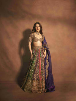ITRH - Rang Mahal Jamewar Lehenga With Blouse And Dupatta