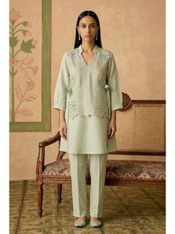KALALOOM - Green Aabha Embroidered Co-ord Set