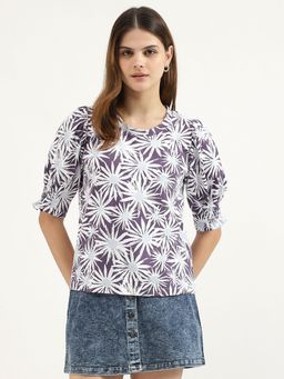 United Colors of Benetton - Regular Fit Round Neck Printed Top