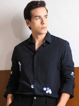 Rare Rabbit - Amber Petrol Printed Shirt